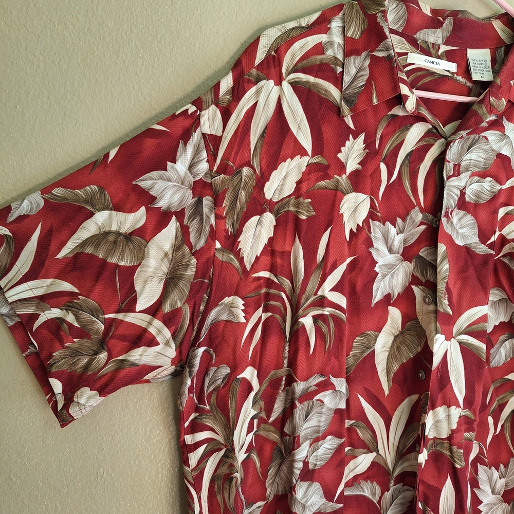 Vintage Campia Moda Floral Hawaiian Button-Up Shirt - Picture 4 of 11